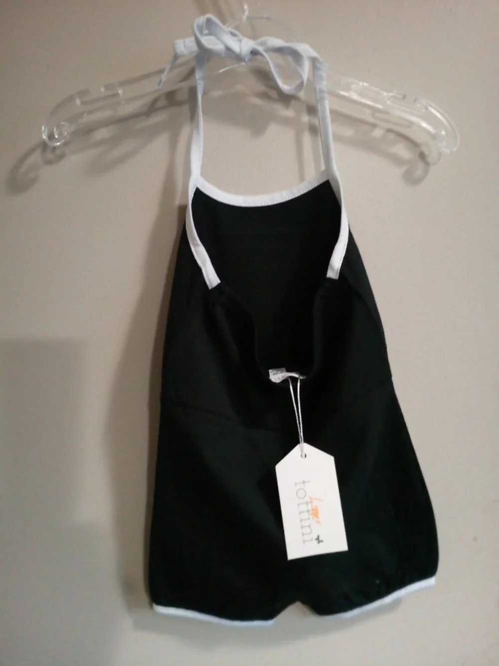 Black Trim Baby Romper
